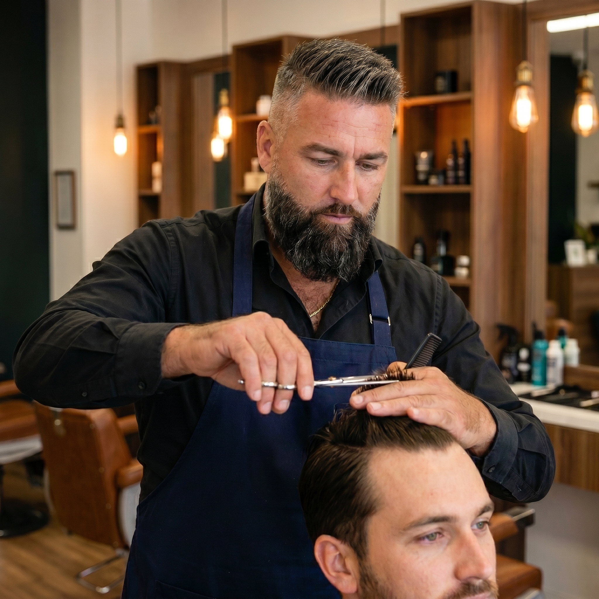 Kevin in his barbershop